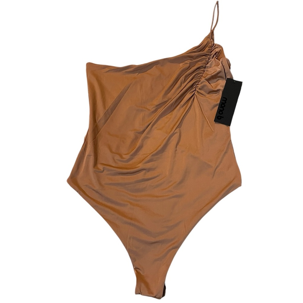 Mono B Bronze One-Shoulder Bodysuit